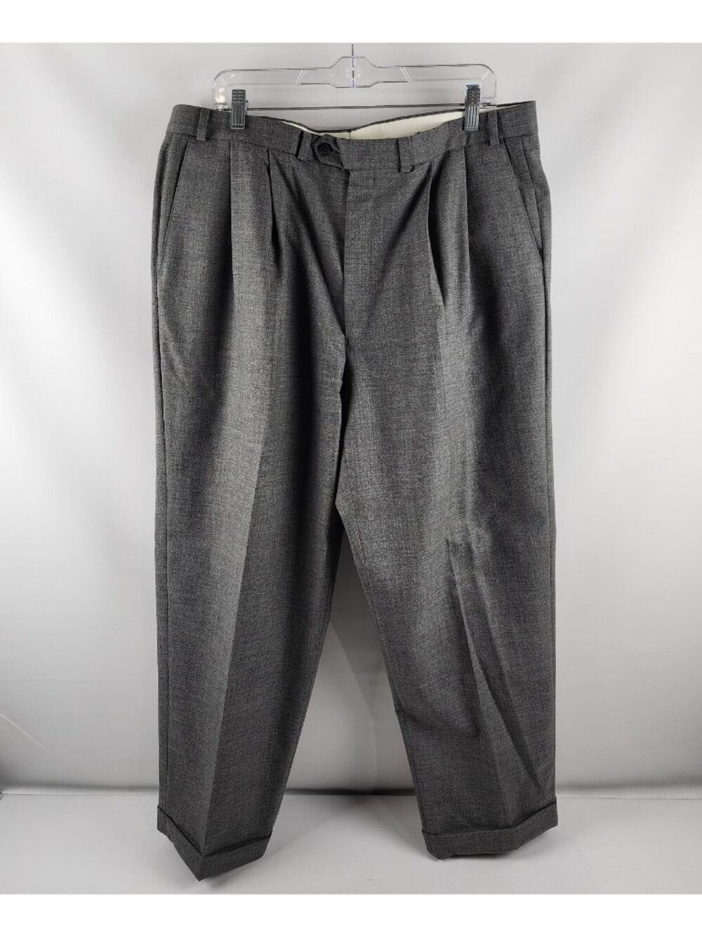 Lauren Ralph Lauren Dress Pants Mens 38x29 Gray Super 100% Wool Pleated Pants